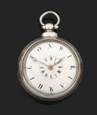 Lot 428 - A Silver Pair Cased Verge Pocket Watch with a Named Dial, signed Wm Davis, Shiffnal, No.150,...