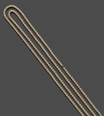 Lot 471 - A Guard Chain, of rose coloured pierced star discs applied to a fancy link chain, length 162cm.