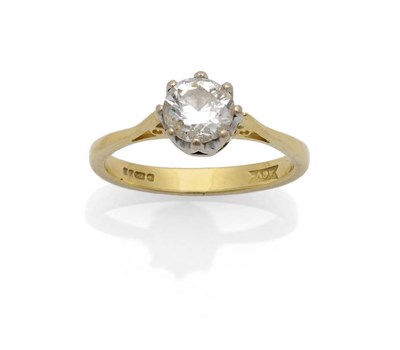 Lot 621 - An 18 Carat Gold Diamond Solitaire Ring, the round brilliant cut diamond in a white eight claw...