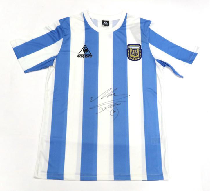 Lot 3016 - Argentina Signed 1986 Shirt Diego Maradona