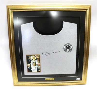 Lot 3030 - Franz Beckenbauer Signed West Germany Shirt (framed, with plaque 'West Germany 1974 World Cup...
