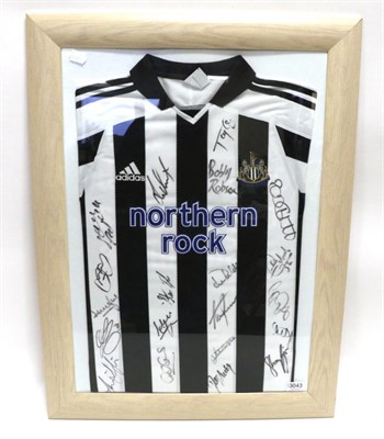 Lot 3043 - Newcastle United Signed Shirt with various players and Bobby Robson's autograph, framed