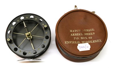 Lot 3085 - An Allcocks 4 1/2' Alloy 'Match Aerial' Trotting Reel, with twin black handles on six spoke...