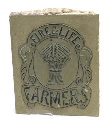 Lot 3164 - Fire & Life Farmers Firemark mounted on masonry block