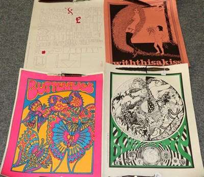 Lot 3167 - Psychedelic Posters Six 1960's Examples Withthisakiss - JLTY&Co.; Bodkatrip - Marijke Koger design