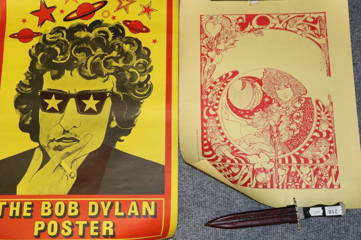 Lot 3170 - The Bob Dylan Poster printed by Curwen Press for Music Maker 20x29";, 51x74cm; together with...