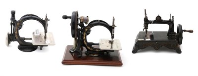 Lot 3177 - Sewing Machines two Willcox & Gibbs Automatic Silent (one cased with Willcox & Gibbs...