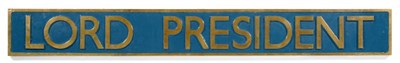 Lot 3194 - ** Nameplate From LNER P2 Class 2-8-2 No 2003 Lord President, built Doncaster in June 1936. One...