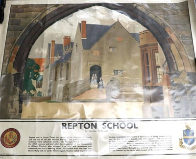 Lot 3202 - LMS Poster Repton School By Norman Wilkinson DR (G, some minor damage mainly to edges)