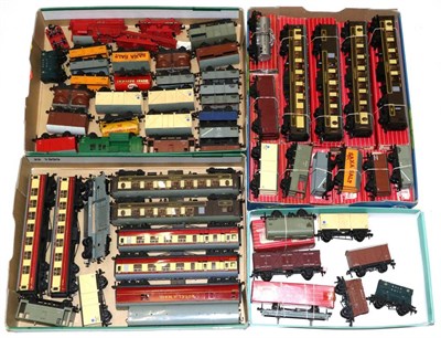 Lot 3228 - Hornby Dublo 2-Rail Rolling Stock including four Pullman coaches and ten wagons (all boxed)...