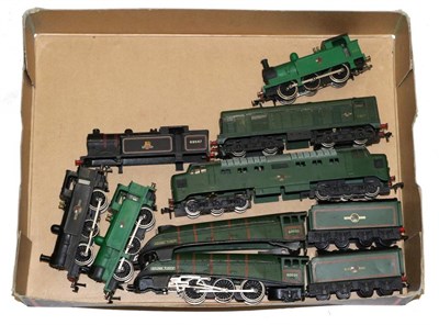 Lot 3243 - Hornby Dublo Locomotives CO-CO diesel, 1,000bhp diesel, 3x0-6-0T plastic bodies (all F-G)...