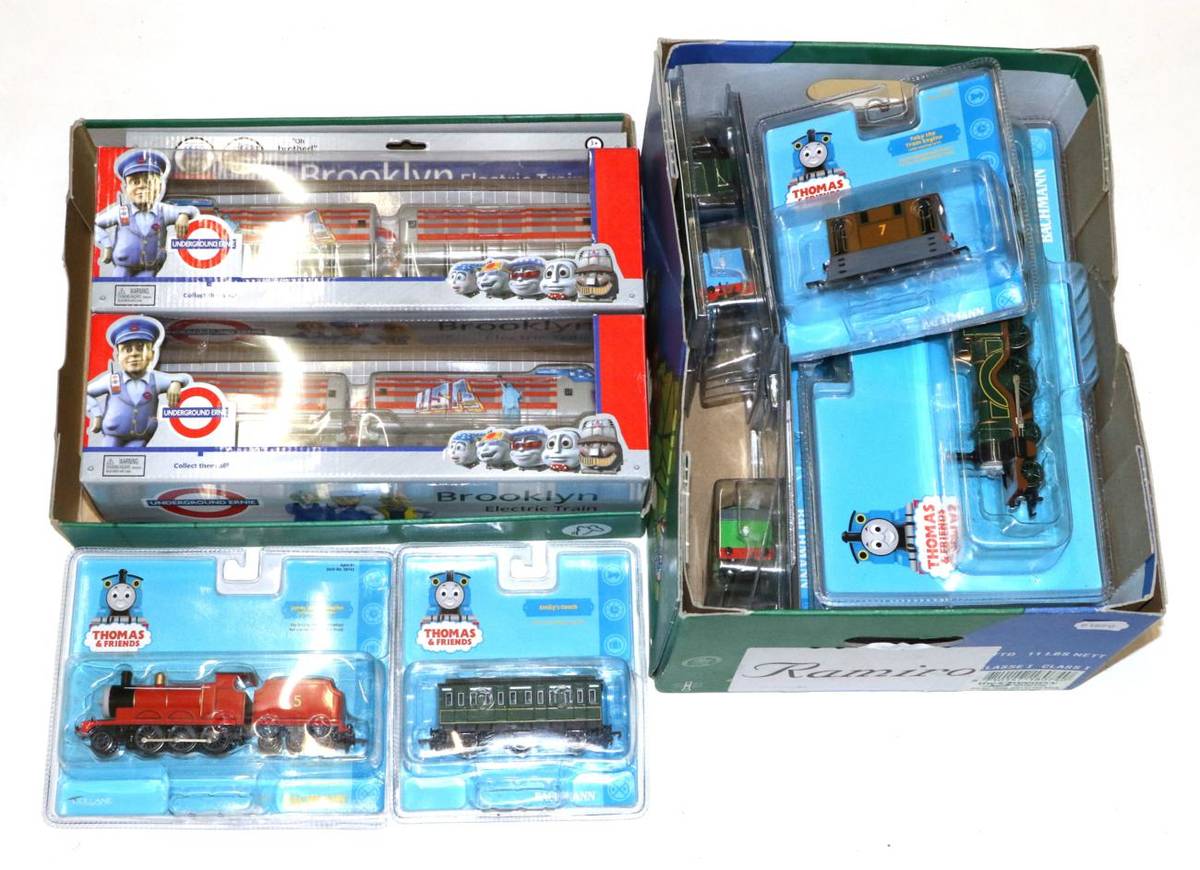 Lot 3266 - Bachmann OO Gauge Thomas And Friends 2xGordon, Henry, Spencer, Emily, James, Percy, Toby,...