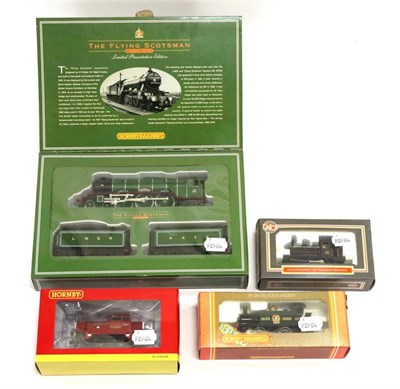 Lot 3281 - Hornby Railways OO Gauge Locomotives R075 Flying Scotsman with two tenders, R173 0-4-0T GWE 150...