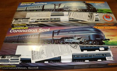 Lot 3286 - Hornby Railways OO Gauge Two Gift Sets R836 Coronation Scot and R837 Silver Jubilee (both E...