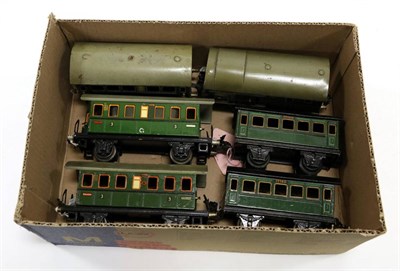 Lot 3328 - Marklin O Gauge Four Wheel Passenger Coaches 2x17270 all 3rd, 2x17190 2nd/3rd, 17250 2nd/3rd...