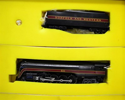 Lot 3359 - ** Sunset Models (Samhongsa, Korea) O Gauge Norfolk & Western J 4-8-4 Locomotive 611 black with...