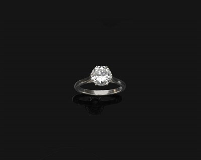 Lot 674 - A Diamond Solitaire Ring, the round brilliant cut diamond certificated as 1.95 carat, in a...
