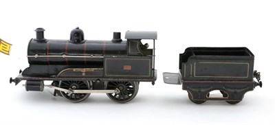 Lot 3394 - Marklin Gauge 1 C/w 0-4-0 Queen Mary 326 with four wheel tender, black with GMC shield...