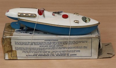 Lot 3423 - Sutcliffe Bluebird Boat (cosmetically G-E, but has rusted internally with one hole in hull,...