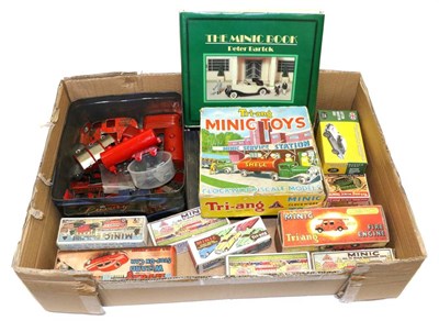 Lot 3425 - Triang Minic Boxes And Spare Parts including two 'Clockwork Scale Models' square boxes,...