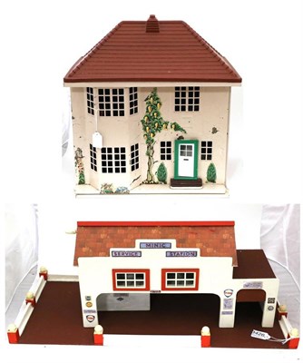 Lot 3426 - Triang Minic Dolls House with sliding front and contents (largely repainted) and a wooden Minic...