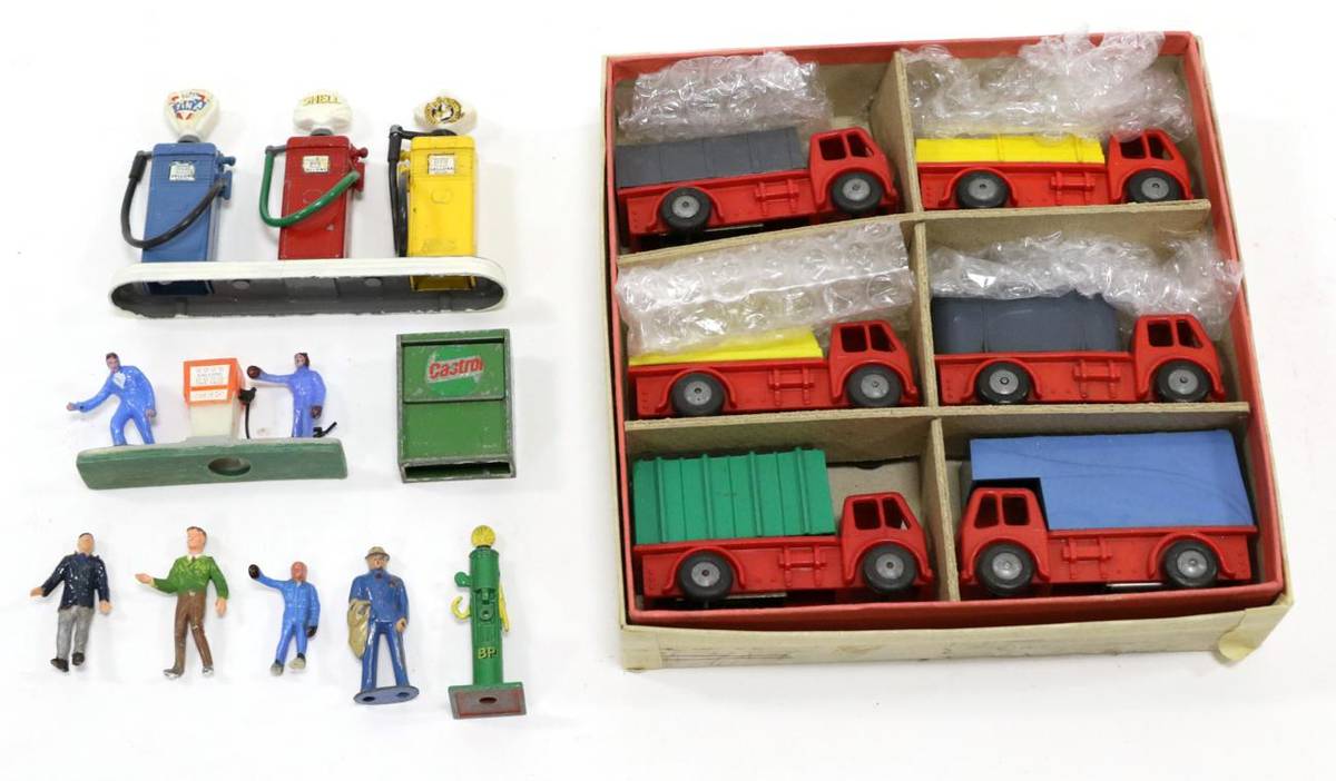 Lot 3434 - Triang Minic Push'N'Go Truck Set with six assorted models (G, with box base only); together...