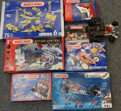 Lot 3459 - Meccano Various Modern Sets Set 6, 6520 Multi Models, 4505, Power Tool, 3910, Prairie Train...