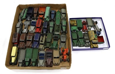 Lot 3498 - Dinky Various Early Post War Vehicles including Field Marshall tractor, Standard Vanguard, Lagonda