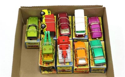 Lot 3514 - Matchbox 1-75's Superfast 4 Lotus Europa, 12 Setra coach, 22 Freeman Inter-City, 44...