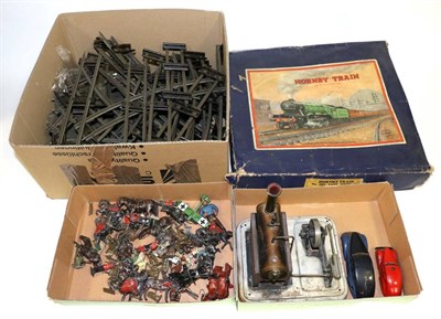 Lot 3526 - Mixed Lot consisting of Hornby O Gauge No.201 Tank Goods set and loose track (a.f.); Schuco...