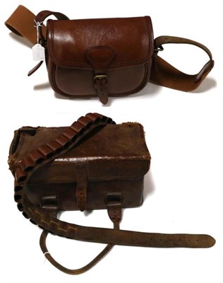 Lot 3002A - Brady Cartridge Bag And Belt together with an early 20th century leather cartridge magazine