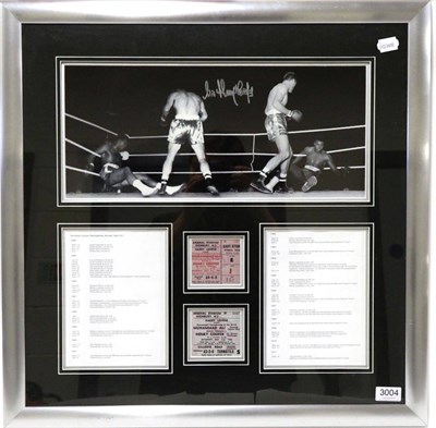 Lot 3004 - Henry Cooper Signed Boxing Montage, comprising a signed photograph, professional record and two...
