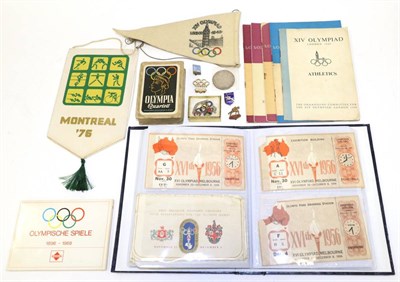 Lot 3006 - Olympic Games Related Items including Munich 1972: Commemorative medal; Berlin 1936: pin badge...