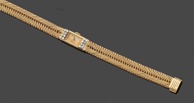 Lot 692 - A Lady's Diamond Set Wristwatch, signed Boucheron, 17-jewel lever movement, textured gilt...