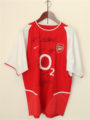 Lot 3017 - Arsenal Signed Shirt From The Invincible Season with 11 signatures, and a team autograph sheet