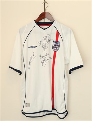 Lot 3023 - England Signed Shirt signed by the goal scorers of the Germany 1 England 5 match 2001: Steven...