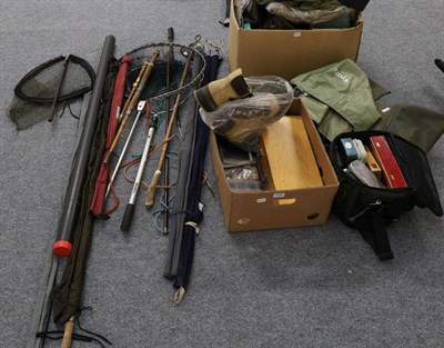 Lot 3095 - A Quantity of Fishing Tackle, including waders, boots, clothing, nets, fly tying equipment, fly...