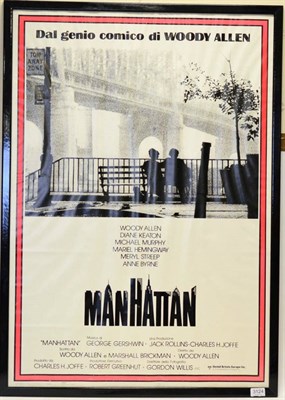 Lot 3124 - Manhattan (Woody Allen) film Poster Italian version 28x40"; framed