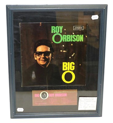 Lot 3125 - Roy Orbison Autograph On Card 'Big O Roy Orbison' in glazed frame with sleeve of Big O album;...