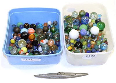 Lot 3133 - Marbles A Collection Of Assorted Examples including clear and opaque in various sizes; together...