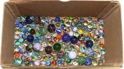 Lot 3139 - Various Marbles including various coreless swirls in coloured glass, opaque glass and others (qty)