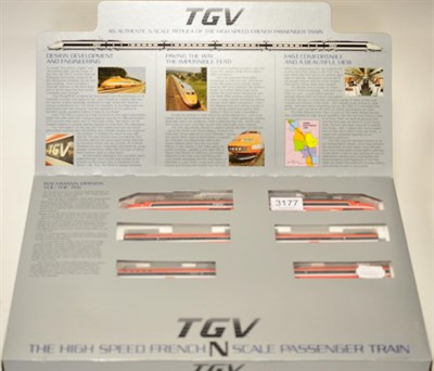 Lot 3177 - Bachmann N Gauge TGV Six Car Set (E box E-G)