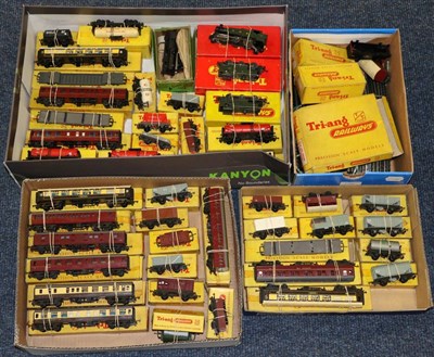 Lot 3186 - Triang TT Gauge Locomotives And Rolling Stock including three diecast locomotives (one with box) 12