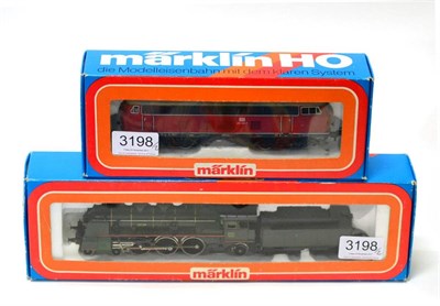 Lot 3198 - Marklin HO Gauge Two Locomotives 3083 4-6-2 Etat 231981 and 3075 B-B DB 216025 (both E boxes...