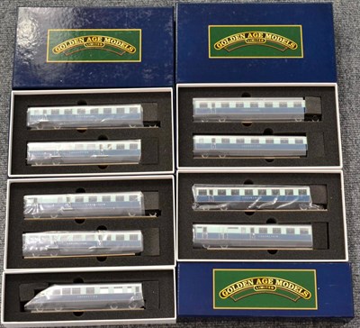 Lot 3215 - Golden Age Models (Made By F C Models -Korea) OO Gauge A Set Of Nine LNER Two Tone Blue...