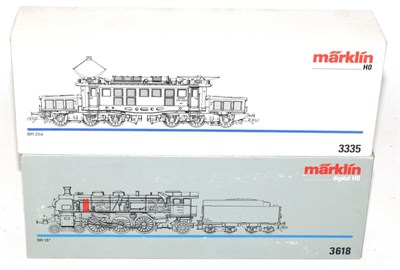 Lot 3238 - Marklin HO Gauge 3618 Digital BR 18 4-6-2 Locomotive together with 3335 BR 254 Pantograph...