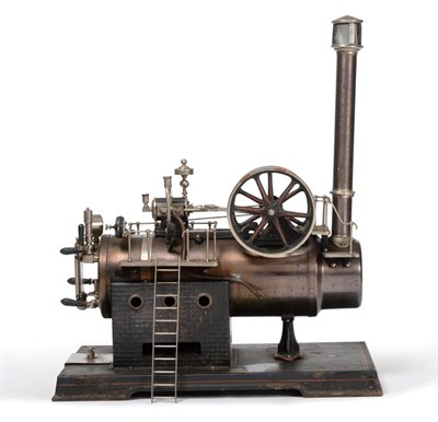 Lot 3285 - Doll & Cie An Impressive Stationary Steam Engine with horizontal boiler with single horizontal...