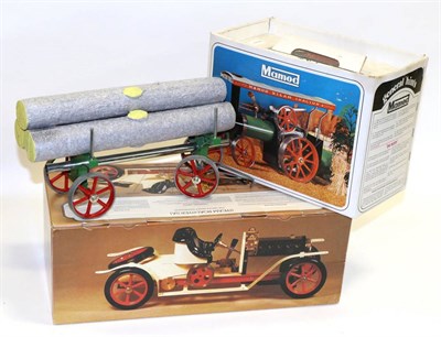 Lot 3295 - Mamod SA1 Steam Roadster  (G-E box G) TE1a Traction engine (G, some retouching, box G) and LW1...