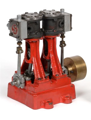 Lot 3297 - Stuart Live Steam Marine Engine with twin vertical cylinders 5.75";, 14.5cm high