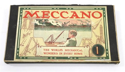 Lot 3320 - Meccano Set No.1 'The Worlds Mechanical Wonders In Every Home' with nickel silver parts, with...